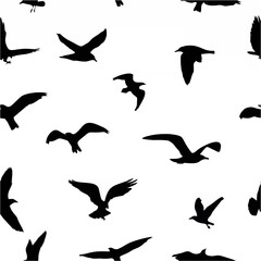 Seamless pattern of flying bi...