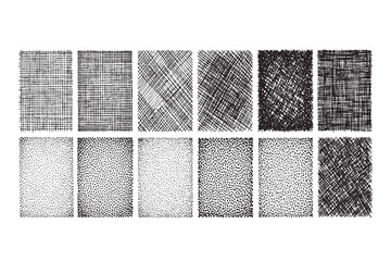 Hand-Drawn Crosshatch and Halftone Texture Set
