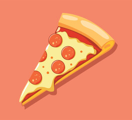 vector illustration of slice pizza