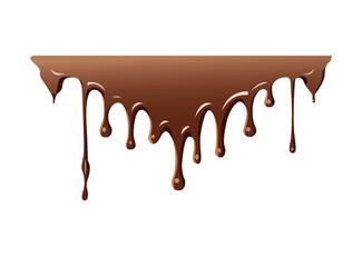 melted chocolate dripping flat illustration