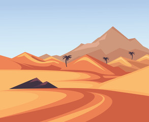 desert with tree landscape design 