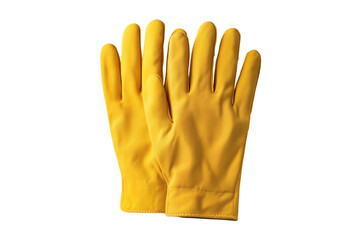 Yellow rubber gloves isolated on transparent background, png