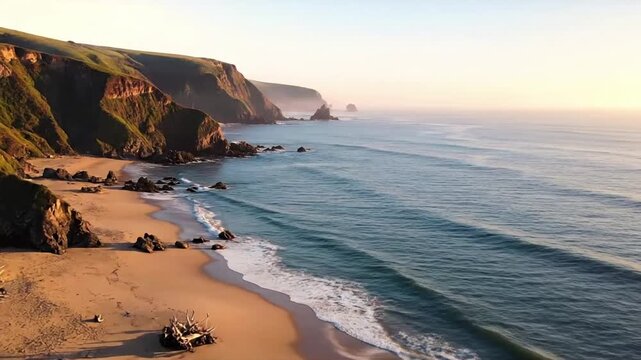 Beach Driftwood and Ocean Spray with aerial coastal view of coastal effect travel destination style featuring coastal, aerial view,