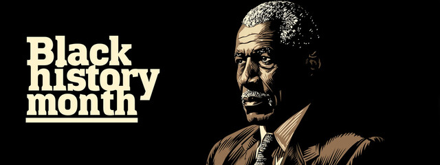 Black History Month Engraved Portrait Illustration