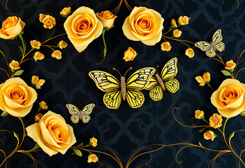 seamless background with roses