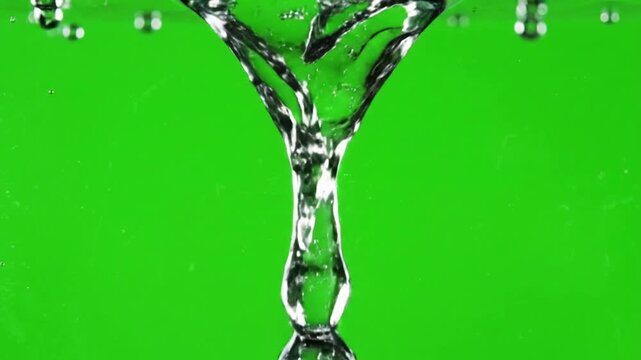 Liquid Drop Falls Down Slowly with isolated droplet of liquid falling effect ad_ready green screen flowing liquid style featuring
