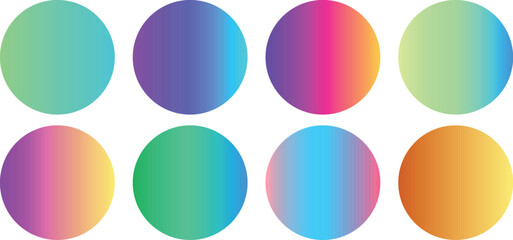 Glossy Multicolor Web Vector Push Button Design Featuring Shiny Circular Elements with Smooth Gradient Highlights Isolated on a Clean White Background