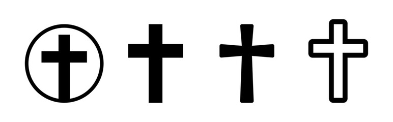 Obraz premium A simple and clean cross design with multiple variations, representing Easter symbols in a minimalist style.