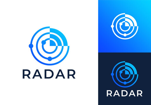 logo wave detection radar. network signal technology connectivity symbol icon design