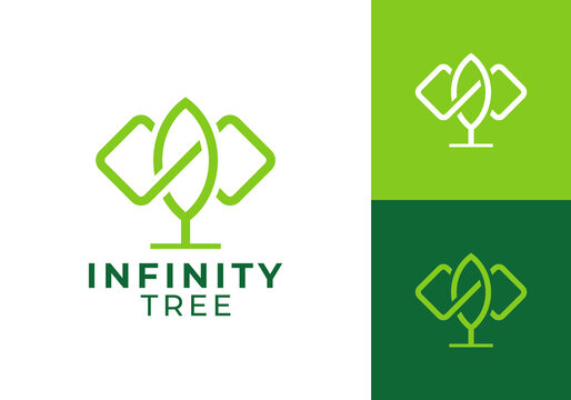 abstract plant tree infinity logo design. nature environment garden forest symbol concept