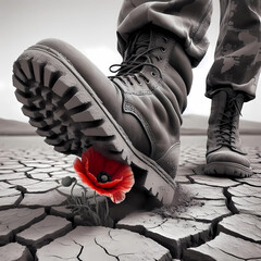 boots destroying nature