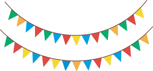 Obraz premium Party Celebration Garland with Colorful Flags