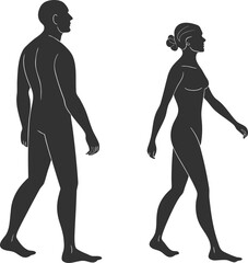 Human Figures Walking Silhouettes