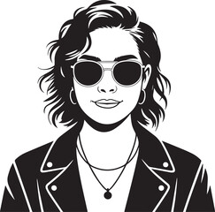 Stylish in Sunglasses: A cool and confident individual sports fashionable sunglasses and an edgy leather jacket. With an aura of cool allure.