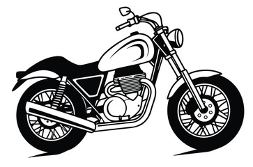 Obraz premium Motorcycle Side View Line Illustration