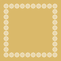 Elegant Gold Square Decorative Frame with White Geometric Border.