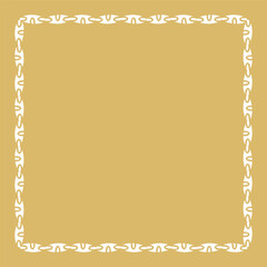 Elegant Gold Square Decorative Frame with White Geometric Border.