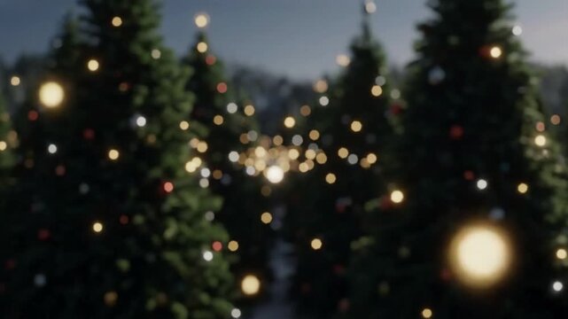Snowy Branch Patterns in Soft Focus with christmas tree background merry effect abstract background style featuring christmas tree