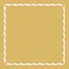 Elegant Gold Square Decorative Frame with White Geometric Border.