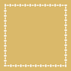 Elegant Gold Square Decorative Frame with White Geometric Border.