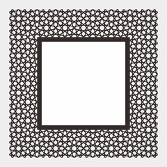 Square Decorative Frame with White Geometric Border.