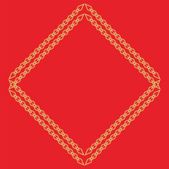 Square Decorative Frame with White Geometric Border.