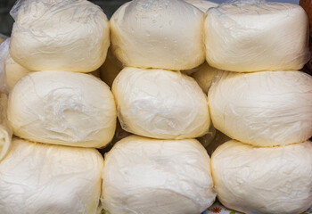 Cheeses and natural milk products at the annual festival held in the Republic of Adygea - Russian Federation, agricultural producers exhibition