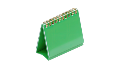 Green Desk Calendar on White Background