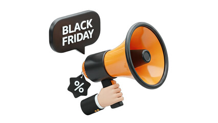 Fototapeta premium Megaphone Announcing Black Friday Sale