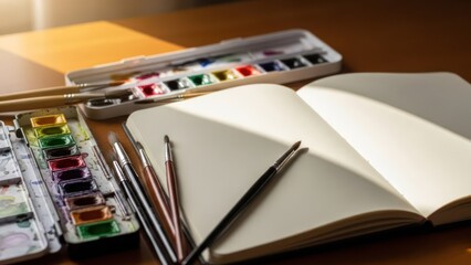 paint brushes on the table