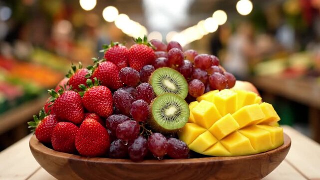 Ripe Fruits in Close Harmony with healthy food selection with fruits effect cooking food style featuring fresh produce, healthy