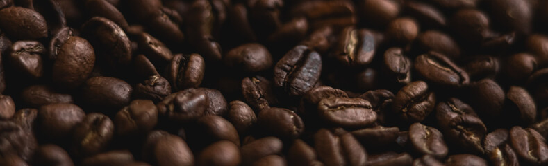 Roasted coffee beans close up showing texture and rich brown color, a symbol of energy and morning ritual