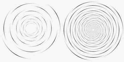 abstract Concentric circle segments set. Rippled round patten background. Water or sound wave rings collection. abstract