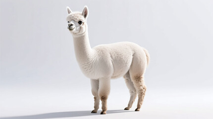 Fototapeta premium alpaca isolated on white background