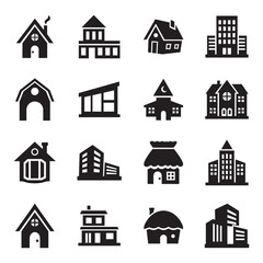 Fototapeta premium Real Estate Silhouettes Set