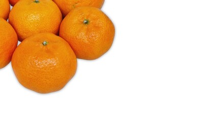 Fresh tangerines isolated on a white background