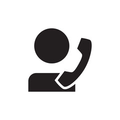 User Talking on Phone Call Solid Icon