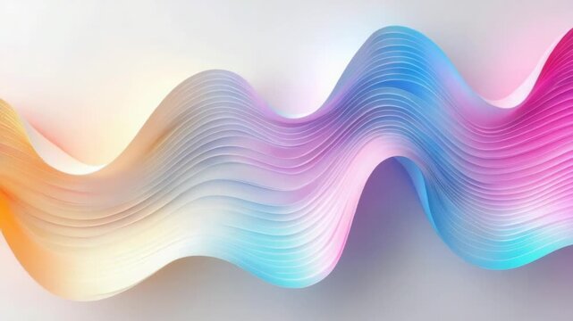 Video A stylized representation of a wave made from colored lines on a white background, ideal for use in infographics, presentations, or designs where a touch of creativity is needed