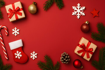 Warm Christmas Scene with Traditional Ornaments