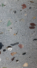 Grey Terrazzo Concrete Texture with Colorful Aggregate Chips