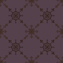 Classic Midnight Damask with Intricate Floral Mandala Centre