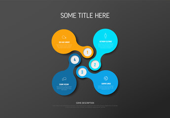 Metaball Style Infographic Design with Four Steps and Icons