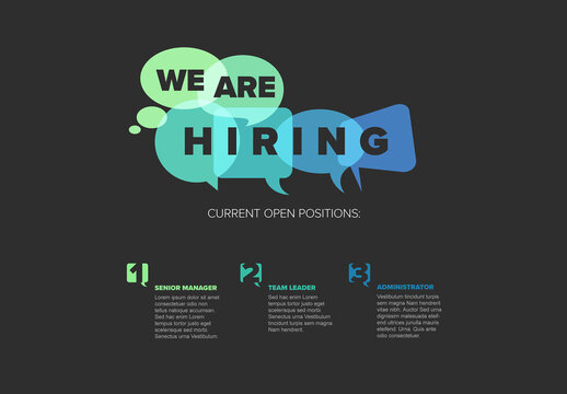 We Are Hiring: Open Positions for Senior Manager, Team Leader, Administrator