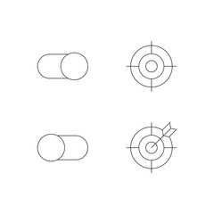 Collection of Toggle Dual Target Focus Outline Icons