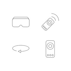 Collection of VR Remote Circular Arrow Outline Icons