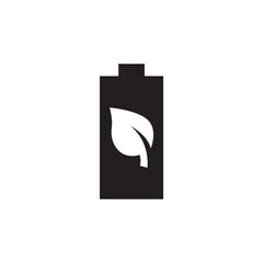 Solid Eco Friendly Leaf Battery Charge Icon