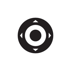 Circular Solid D-Pad Controller Navigation Icon