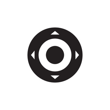 Circular Solid D-Pad Controller Navigation Icon