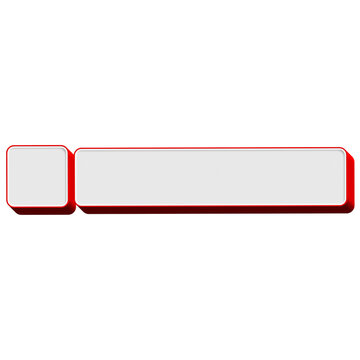 Grey lower third title bar with bold red outline, featuring smooth matte grey surface, vibrant red edging, modern clean shape, and sharp contrast for eye-catching video titles, broadcast graphics, and