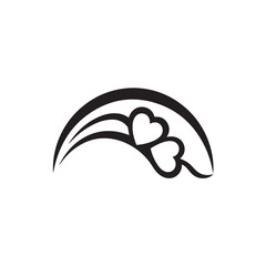 Fototapeta premium Minimalist Heart Logo Design in Simple Black Line Art on White Background for Branding